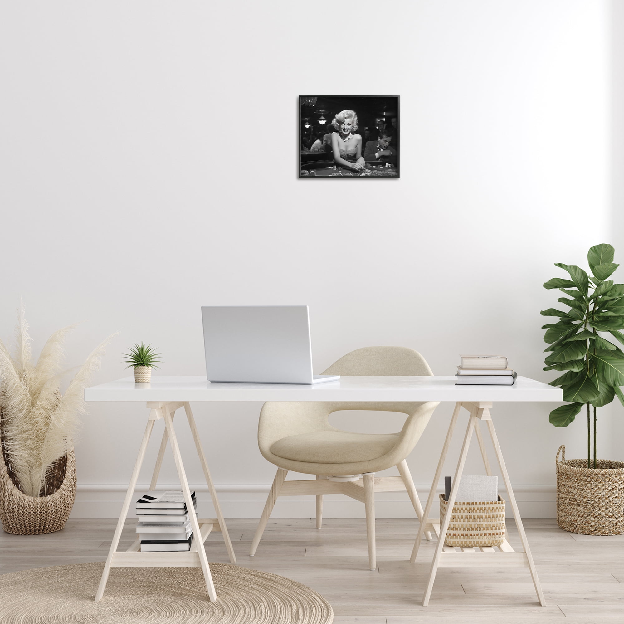 Stupell Industries Iconic Marilyn Portrait Novelty Photography Black Framed Art Print Wall Art, 14 x 11