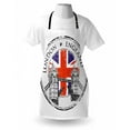 thumbnail image 3 of British Apron London England Grunge Stamp with Flag Nostalgic National Graphic, Unisex Kitchen Bib Apron with Adjustable Neck for Cooking Baking Gardening, Scarlet Navy Blue Pale Grey, by Ambesonne, 3 of 3