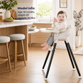 thumbnail image 3 of Fodoss 3-in-1 Wooden High Chair for Babies and Toddlers Easy Clean Baby Feeding Chair with Sponge Cushion Black, 3 of 6