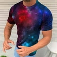 thumbnail image 4 of Penkiiy Galaxy Printed Shirt , Men's Cosmic Star Sky Print Funny Casual Fashion Short Sleeve Tops Blouse M Multicolor, 4 of 6