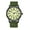 Green, variant on Men's Tactical Military Watch: Simple and Easy-to-read Arabic Numerals 24-hour Scale Luminous Hands Nylon Strap Big Dial Analog Quartz Watch - Date and Day Function