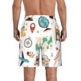 thumbnail image 3 of Disketp Men'S Swim Trunks Hawaiian Breathable Surf Beach Swimsuits Mesh Lining Beach Shorts With Pockets-Travel1, 3 of 9