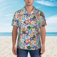 thumbnail image 4 of Goofa Colored Casino Chips Hawaiian Shirt for Men, Unisex Summer Beach Casual Short Sleeve Button Down Shirts,Aloha Tropical Floral print shirt-Small, 4 of 9