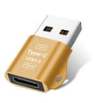 thumbnail image 1 of Charging Adapter Mini Phone USB to Type-C Converter Portable Adapter USB Charging USB 3.0 Aluminum Alloy Adapter, Gold, 1 of 7