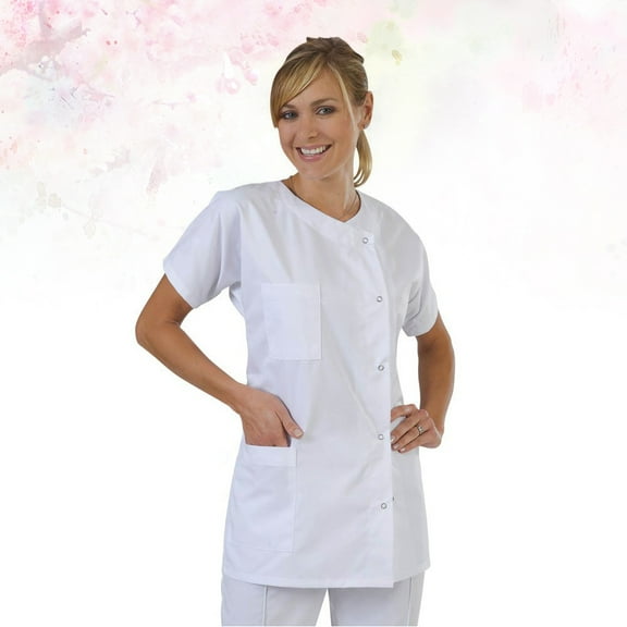 FRCOLOR nurse outfit for women White 1Set Short Sleeve Cotton Full Body Coverage for Doctors