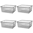 thumbnail image 1 of 4X Cesta con Cable de Hierro , Cestas de Almacenamiento Cesta de Metal Sin Baño Intercalado Organizador de Cocina Negro, 1 of 5