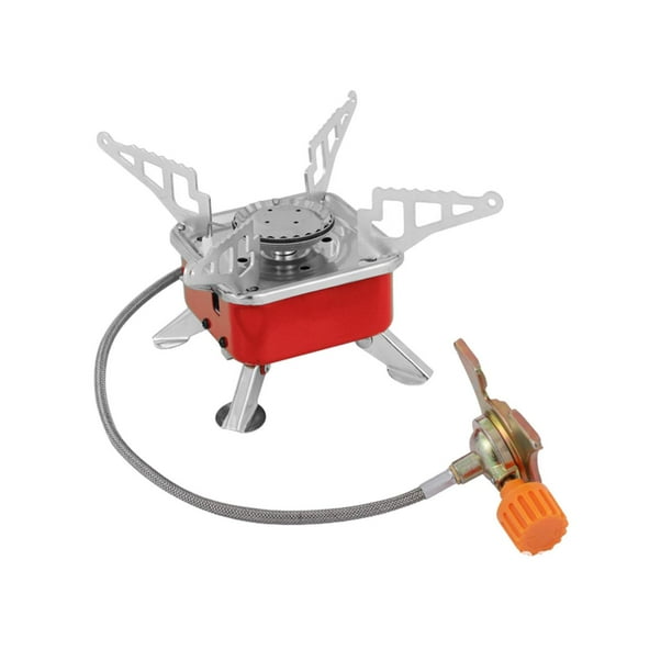 Estufa de gas para acampar Válvula ajustable Solo quemador para barbacoa Senderismo Cocina TubeToLongTank Rojo kusrkot estufa de campamento
