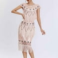 thumbnail image 6 of XFLWAM 1920s Gatsby Dresses for Women Cap Sleeve Fringe Flapper Dress Roaring 20s Sequins Beaded Dress Vintage Art Deco Dress, 6 of 9