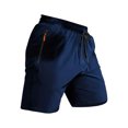 thumbnail image 4 of Men's Shorts Clothing Under $10 Solid Color Casual Elastic Waist Drawstring Pocket Shorts, 4 of 9