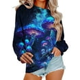 thumbnail image 4 of Zwiiyzr Womens Long Sleeve Crewneck Sweatshirt Graphic Print Casual Pullover Cozy Warm French Terry Relaxed Fit Fall Winter Streetwear Multicolor, 4 of 5