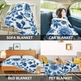 thumbnail image 2 of Yayeee Throw Blanket for Couch Soft Warm 50" x 60" Sofa Chair Bed Decoration, Blue Floral Pattern, 2 of 7