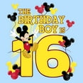 thumbnail image 2 of Men's Mickey & Friends The Birthday Boy Is 16  Graphic Tee Light Blue 2X Large, 2 of 4