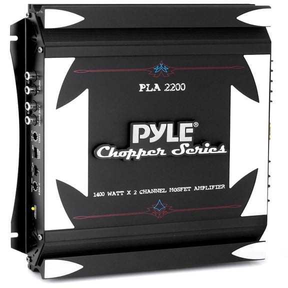 Pyle 1,400-watt 2-channel Vehicle Audio Amplifier, Black, 4.99 lb
