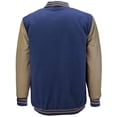 thumbnail image 2 of Maximos Mens Varsity Baseball Letterman Vintage Button Down Jacket Navy/Khaki Small, 2 of 3