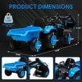 thumbnail image 4 of Luku 12V 3 in 1 Kids Ride on Excavator & Tractor with Detachable Trailer for Boys Girls, Blue, 4 of 7