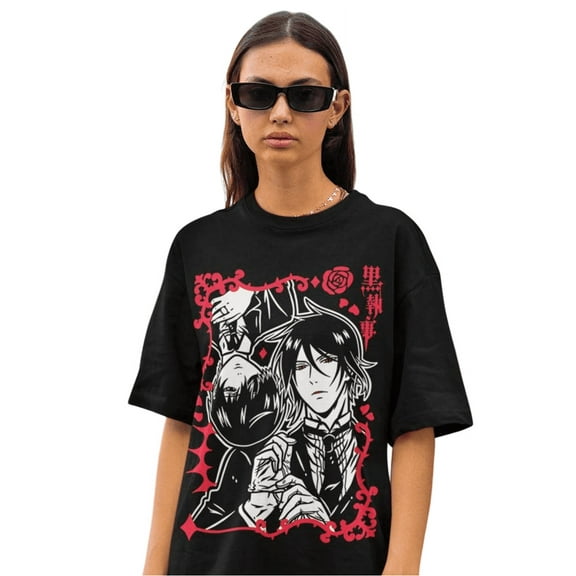 Unisex, Black Butler Shirt, ciel phantomhive, Sebastian T-Shirt, Kuroshitsuji, Toboso Yana, Sebastian, Japanese, Anime Gift