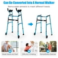 thumbnail image 4 of Costway Folding Aluminum Alloy Wheel Walking Frame Adjustable Walker with Armrest Support Blue, 4 of 13
