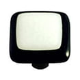 thumbnail image 1 of Hot Knobs HK5008-KA Black Border with White Square Glass Cabinet Knob - Aluminum Post, 1 of 1