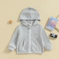 thumbnail image 2 of Okbabeha Kids Girl Boy Hood Zip Jacket Coat 2t 3t 4t 5t 6t 7t 8t Sweatshirt Hoodie Sweater Pullover Top Fall Clothes Outfits, 2 of 7