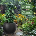 thumbnail image 4 of U-HOMY 13.7'' H X 17.7'' W X 17.7'' D Modern Round Indoor Planters with Drainage Hole - White MgO Flower Pots, Large Size for Porch, Balcony & Indoor Areas, 4 of 7