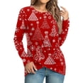 thumbnail image 3 of Women's Fashion Casual Christmas Element Printing Round Neck Long Sleeve Top, 3 of 8