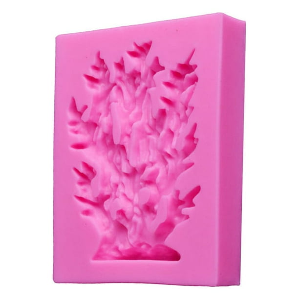 EeaseMX Moldes de silicona con forma de algas y coral para decorar pasteles, repostería, dulces, postres, chocolate y fondant (rosa)