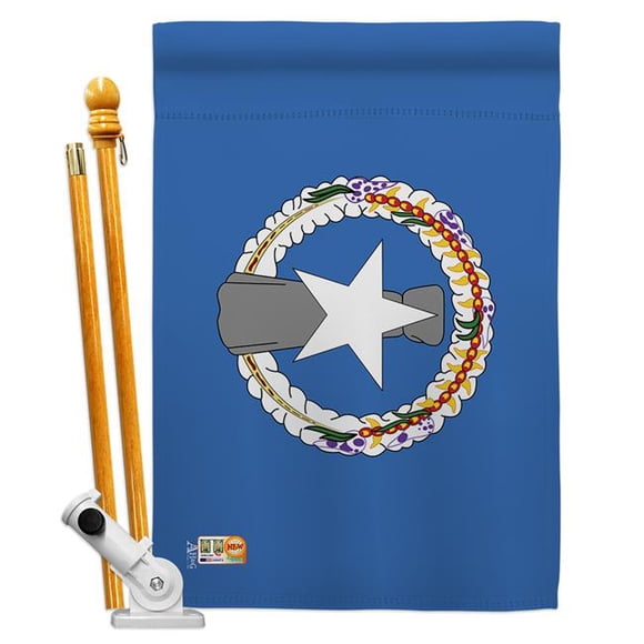 AA-CY-HS-140173-IP-BO-D-US18-AG 28 x 40 Po. Drapeaux Marianas du Nord du Monde Impressions Décoratives Verticales Double Face Ensemble de Drapeaux de Maison & Support de Poteau Matériel Ensemble de Drapeaux