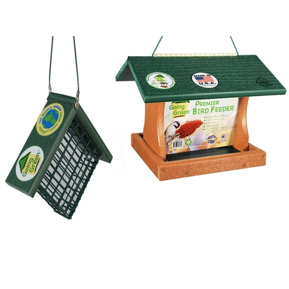 Woodlink Going Green Suet Bird Feeder Model GGSUET with Large Premier Bird Feeder Model GGPRO1