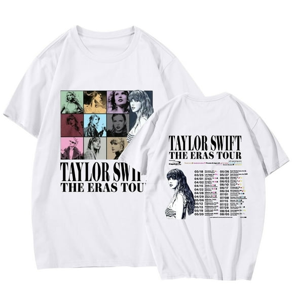 TayIor Sw1ft Shirts, Tylor Sw1ft Merch, Tylor Sw1ft ,Women's Fashion Casual Printed Round Neck Short Sleeve Shirts Blouse Women Graphic Music Lover Shirts TKFASHION White L