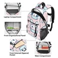 thumbnail image 5 of JIALIOU 14" Laptop Backpack Waterproof Airline Approved Stylish Casual Daypack for Travel Business College Work, Cute Rabbit in Cupcake, 5 of 8