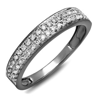 Dazzlingrock Wedding Trio Ring Set - 0.10cttw Round Diamond Halo Illusion In Sterling Silver, Women's Size 7 & Men's Size 9