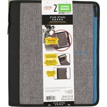 Five Star Color Pop 2" Sewn Zipper Binder Plus Zipper Pouch, Fabric, 605 Sheet Capacity, Round Rings, Teal Blue