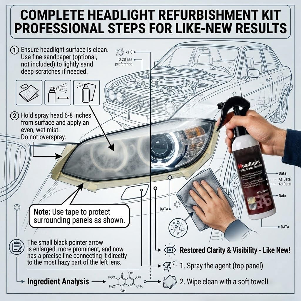 Headlight Restoration, Polimero Liquido King Para Faros, Chemical Guys Headlight Restoring Kit, Spray