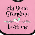 thumbnail image 4 of Inktastic My Great Grandma Loves Me Heart Great Grandchild Boys or Girls Baby Bib, 4 of 4