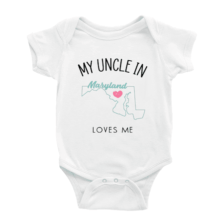 

My Uncle In Maryland Loves Me Baby Romper Boy Girl Clothing 3-6 Months