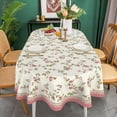 thumbnail image 3 of Oval Tablecloth 60 x 102 Inch, Pink Vintage Floral Oval Table Cloth, Waterproof Wrinkle Free Oval Table Cover for Indoor Outdoor Kitchen Dinning Room, 3 of 6