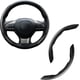 thumbnail image 3 of Cubierta antideslizante para volante de fibra de carbono para coche, protector segmentado para volante, cubierta de mariposa, (negro), 3 of 5
