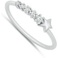 thumbnail image 4 of Clear Cubic Zirconia Shooting Star Ring .925 Sterling Silver Band White Jewelry Female Male Size 5, 4 of 4
