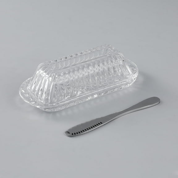 HAWOK Glass Butter Dish With Knife