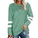 thumbnail image 2 of Blusa suelta con cuello redondo y manga larga con botones a rayas informales para mujer Pompotops  gfhjh9584, 2 of 9