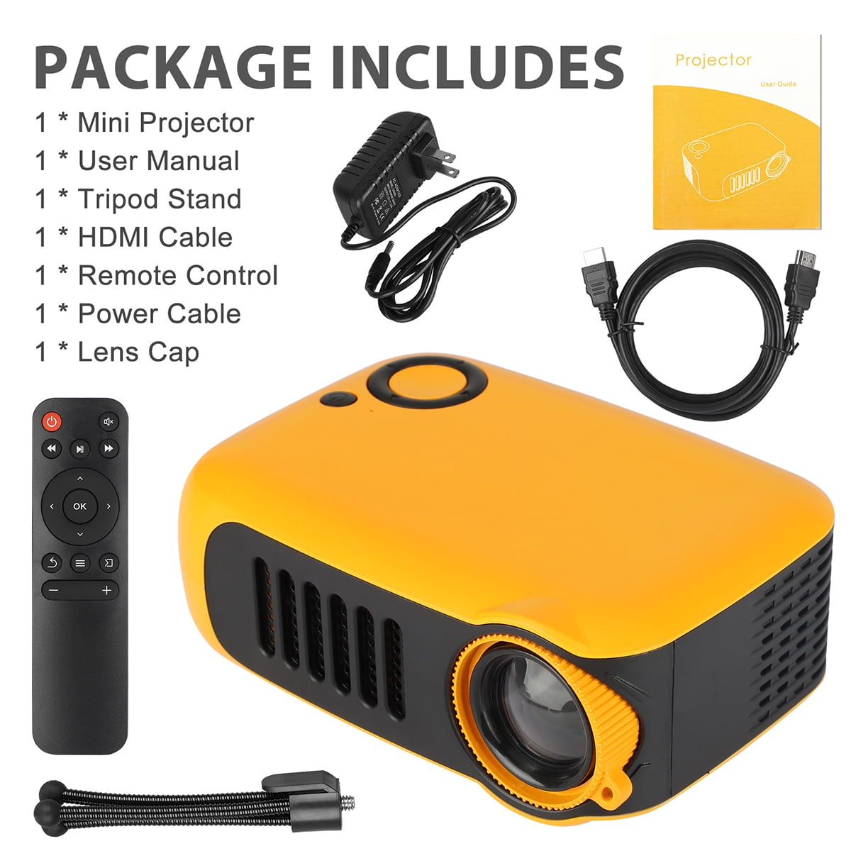 A2000 1080p Mini Projector Lcd Movie Game Video Projector Home Office Projector Digital Multimedia Projector For Iphone For Ipad Laptop Dvd Walmart Walmart 