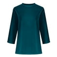 thumbnail image 4 of Aboser Ribbed Velvet Shirts for Women Long Sleeve Tops Solid Color Crewneck Pullover Top Loose Fit Casual Shirt Comfy Soft Plain Blouses, 4 of 6