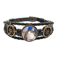 thumbnail image 1 of Máscara de dormir mascota cara de gato Pulsera marina tejida en cuero, 1 of 4