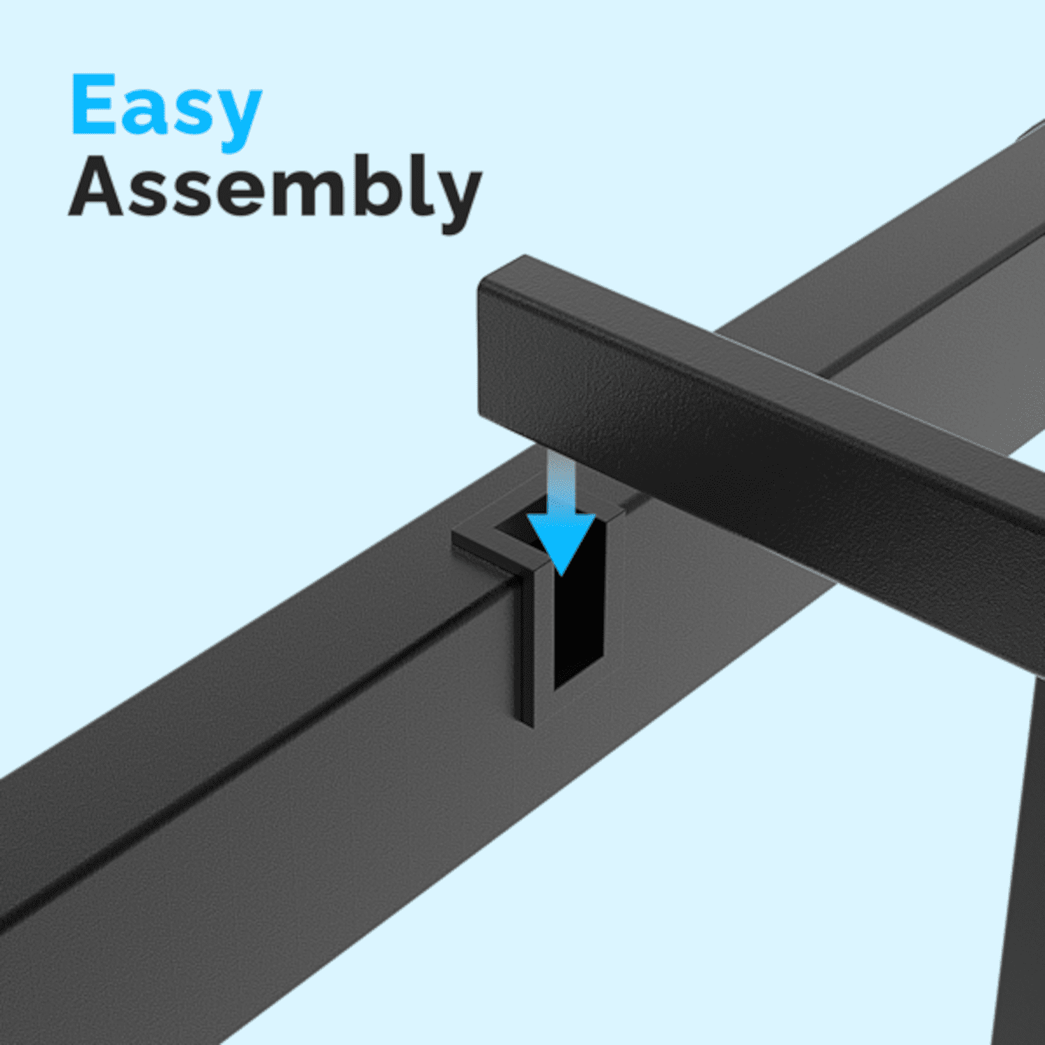 Alvantor Twin Size Simple Basic Platform Metal Bed Frame - 12 Inch Bed Height,Black