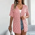 thumbnail image 7 of XuJwPNcy Women's Crochet Open Front Cardigan Half Sleeve Soft Oversized Knitted Sweater Outerwear Cover up Coat, 7 of 7