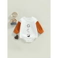thumbnail image 2 of hirigin Infant Baby Girls Boys Romper Sun Moon Print Round Neck Contrast Color Long Sleeve Jumpsuits Autumn Winter Casual Bodysuits, 2 of 8