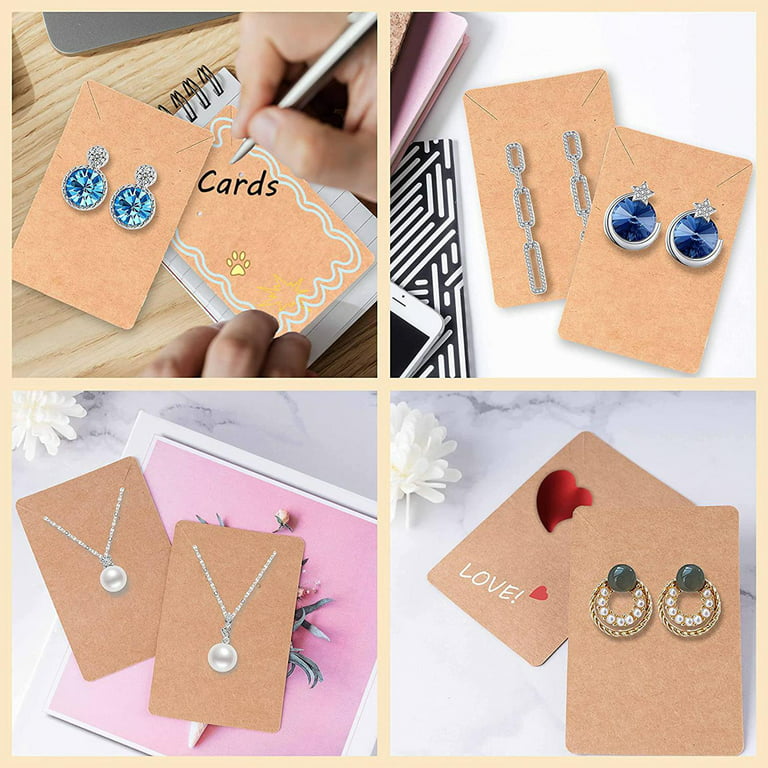 120 Pack Earring Cards Kraft Paper Cards Necklace Display Cards for Jewelry  Packaging 