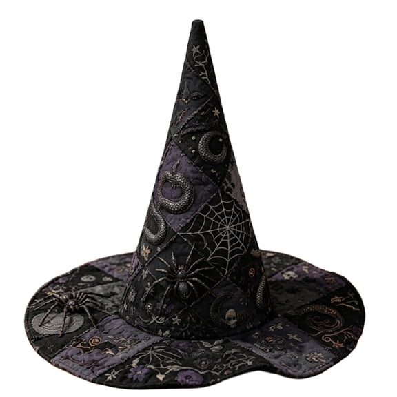 IAJDKMEK Women's Tall Witch Hat for Halloween Costumes, Wizard Hat for Adults, Pointed Witch Hat Party Costume