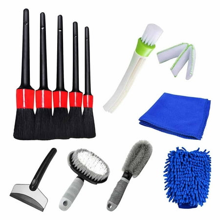 

12 Piece Plastic Round Brush For Car Beauty Detail Car Cleaning Small Brush Tools Home Improvement A