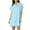 Sky Blue, variant on Ashirexll Womens Summer Dresses, Casual Dresses for Women, Solid Color Short Sleeve V-Neck Light Mature Loose Dress